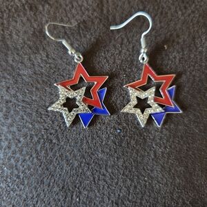 Macy's Red and Blue Patriotic Earrings